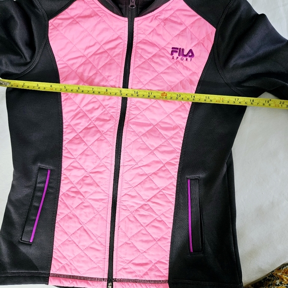 FILA SPORT Girls Full Zip Hooded Jacket Pink/Black - Picture 7 of 8